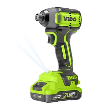 WD040410210 VIDO akkumulátoros, szénkefe nélküli ütvecsavarozó 21V, 1100/3800 RPM, 1400/4400 RPM, 2 db akkumlátor + 1 db töltő WD040410210 VIDO akkumulátoros, szénkefe nélküli ütvecsavarozó 21V, 1100/3800 RPM, 1400/4400 RPM, 2 db akkumlátor + 1 db töltő