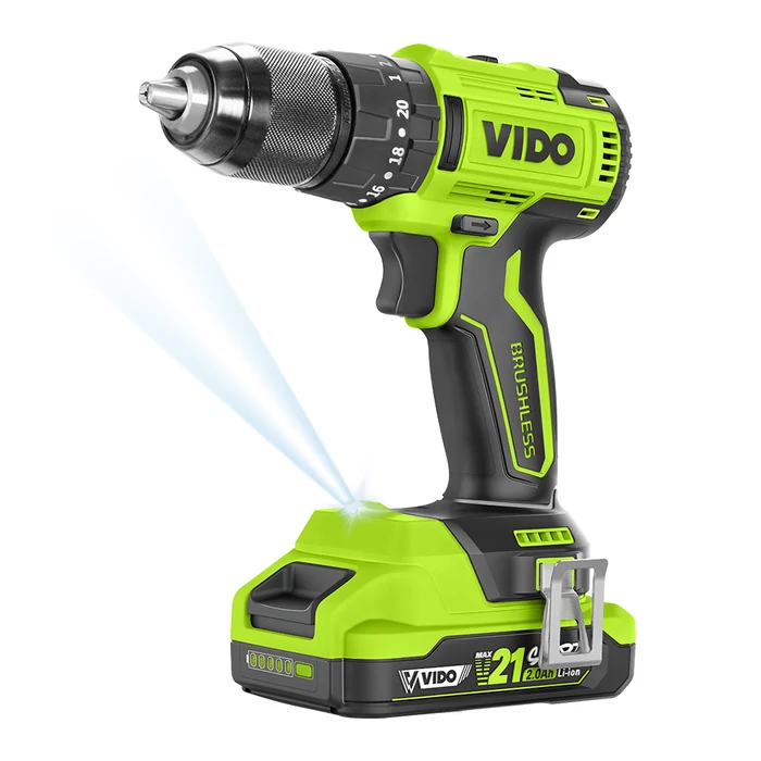 WD040210210 VIDO akkumulátoros, szénkefe nélküli ütvefúró 21V,  500/1850 RPM, 8400/31000 RPM, 2 db akkumulátor + 1 db töltő WD040210210 VIDO akkumulátoros, szénkefe nélküli ütvefúró 21V,  500/1850 RPM, 8400/31000 RPM, 2 db akkumulátor + 1 db töltő